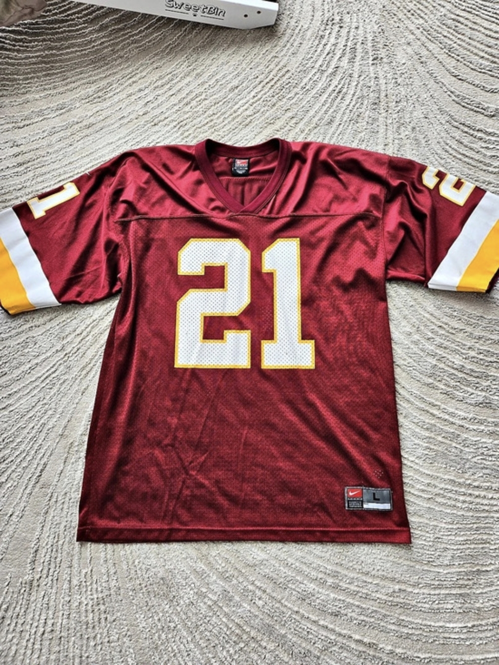 Nike NFL Washington Redskins Deion Sanders #21 jersey Football Jersey Red White